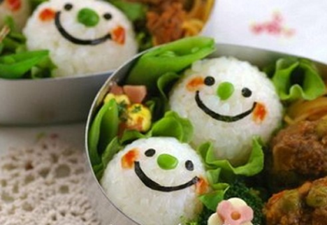 smiling rice balls